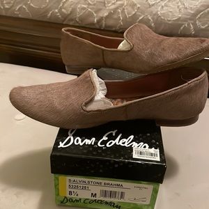 Sam Edelman Womens Brown Leather Dyed Calf Fur Loafers Sz US8.5